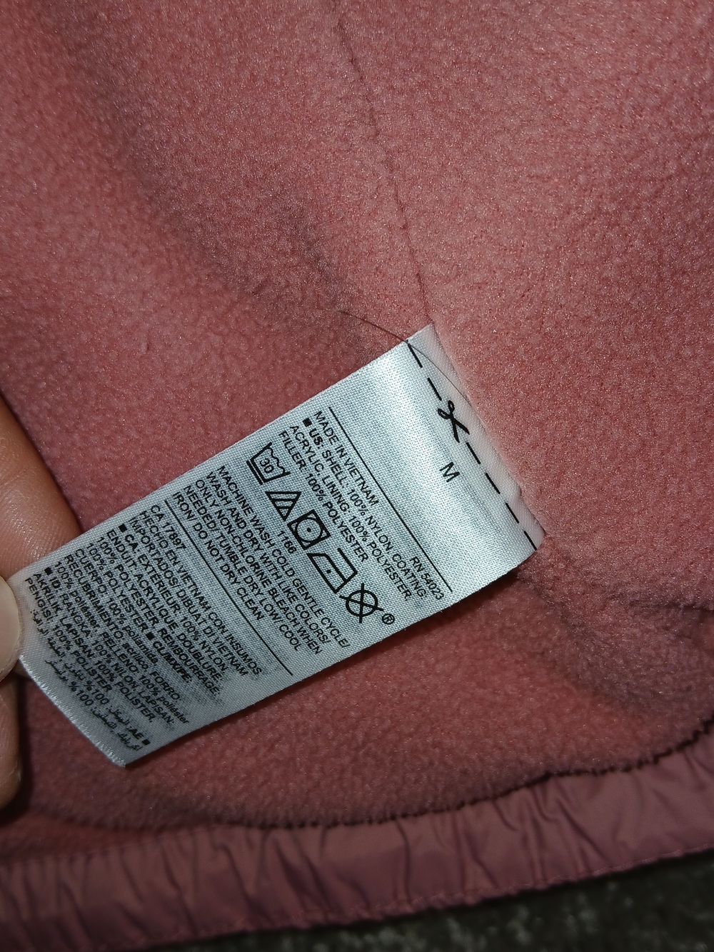 Old Navy Puffer Vest Womens Size M Pink Fleece Lined Full Zip Snap Pockets - Picture 9 of 10